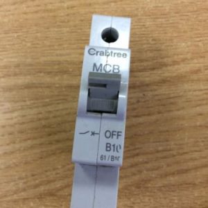 Crabtree MCB B10 61/B10 BSEN60898 Circuit Breaker Used