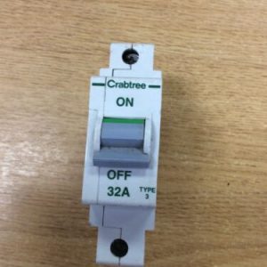 Crabtree 32A Type 3 Polestar Minature Circuit Breaker MCB 240V