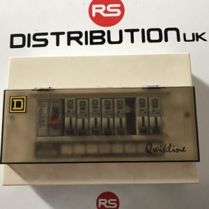 Quickline square d plastic mains board with breakers