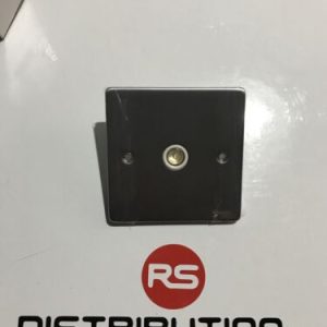 Schneider Elec Ultimate TV/FM Socket Low Profile Brushed Chrome GU7510WBC