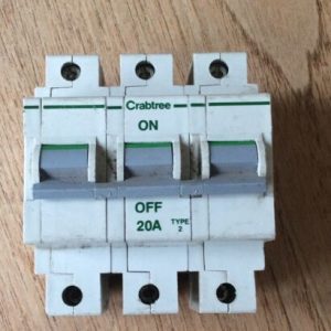 Crabtree Polestar 20A Type C TPN MCB Triple Pole