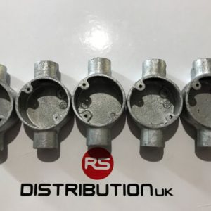 25mm Galvanised Through Box Conduit X5