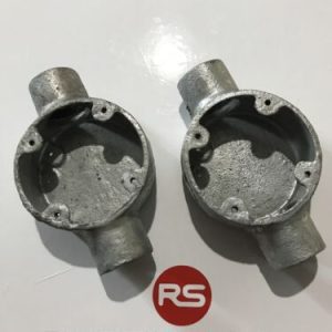Galvanised 32mm Through Box Conduit X2
