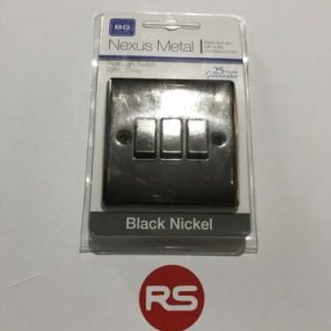 BG Nexus NBN43 Triple Light Switch 3 Gang 2 Way 10 Amp Black Nickel