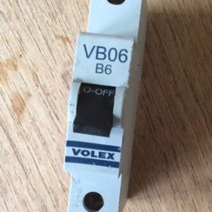 VOLEX  6AMP VB06 B6 MCB CIRCUIT BREAKER BS EN 60898 TYPE B White Clip