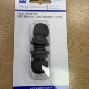 Black M20 Waterproof IP65 Cable Stuffing Glands Locknut 7-10mm Cable