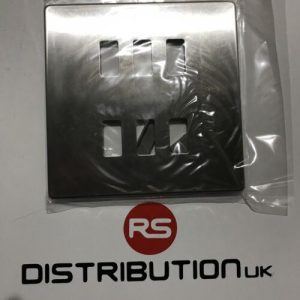 BG Nexus GFBS6-01 6 Gang Screwless Stainless Steel Front Plate - New