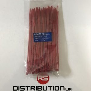3.5 x 200mm red cable ties (100 pieces)