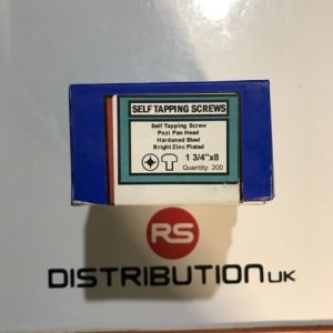 8 x1 3/4” self tapping screws pozi box of 200