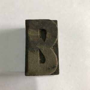 Uppercase Letter B Wooden Printers Block CAPITAL B