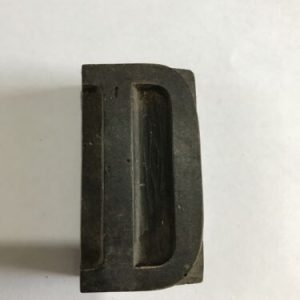 Vintage Wooden Letter D Printer Block