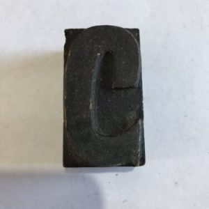 Vintage Wooden Letter C Printer Block