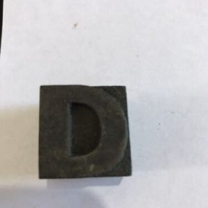 Vintage Wooden Letter D Printer Block