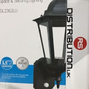 P-Lux LED Lantern Black With PIR GL2362LU Security Light