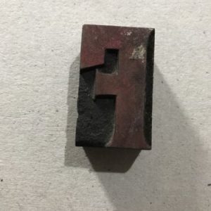 Vintage Wooden Letter F Printer Block Craft