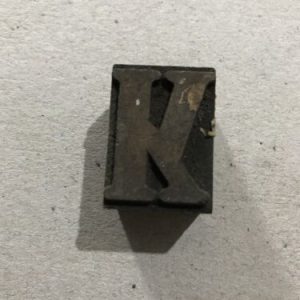 Vintage Wooden Letter K Printer Block