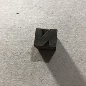 Vintage Wooden Letter N Printer Block Crafts