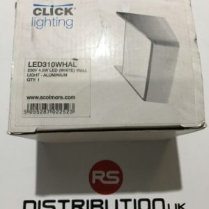 Click Scolmore LED310WHAL Aluminium LED Wall Light 4.5W 230V Cool White