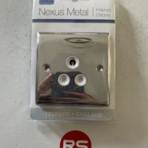 BG Nexus 5A 1 Gang Unswitched Round Pin Socket Polished Chrome NPC29W-01
