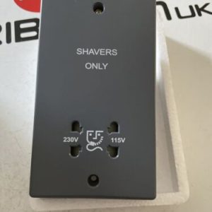 Schneider Ultimate Slim Line Dual Voltage Shaver Socket • Grey • GU7090GY