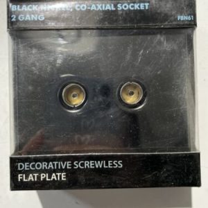 2 Gang Co Axial Socket Black Nickel Flat Plate