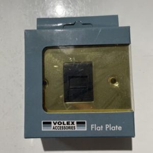 Volex BT Secondary Outlet Flat Plate Polished Brass Black