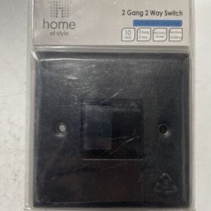 2 Gang 2 Way Switch Matt Black Sloping Edge