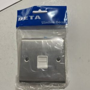 Deta SD1352SSW telephone socket stainless steel/white