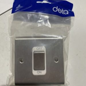 Deta SD1300SSW 50a double pole switch stainless steel/white