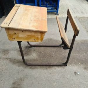 Vintage, Old Fashioned, Antique, Childrens Kids Wooden School Desk With Lid