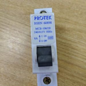 Protek BSEN 60898 MCB 106/2B CIRCUIT BREAKER USED 6a