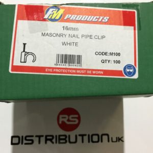 MASONRY NAIL PIPE CLIP 16MM WHITE QTY 100