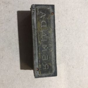 Vintage Metal REMINDA On Wooden Printer Block