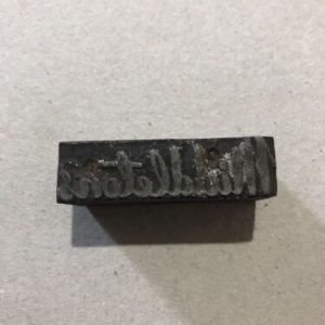 Vintage Metal MIDDLETONS On Wooden Printer Block