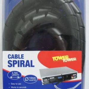 Tower 2.5m 14mm Diameter Black Reusable Cable Spiral 530848