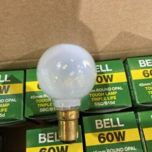 60W Opal SBC Bulb Tough Round Bulb 45mm 3000 Hours Life - 10 PACK