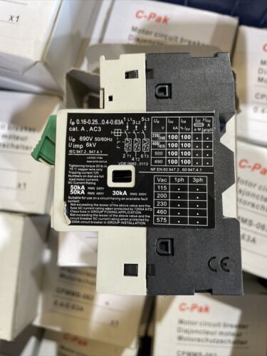 Motor Circuit Breaker 0.4 - 0.63 Amp C-PAK CPMMS-063 - Image 2