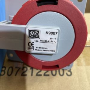 MK k9807 Red Commando Socket Panel Angled 16a