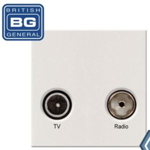 BG Nexus White EMTVFMW Diplexed TV/FM DAB Outlet Euro Module Radio