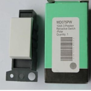 Scolmore Click Minigrid MD075PW 10AX 3 position retractive switch Polar White
