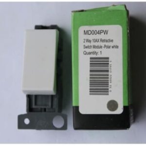 Scolmore Click Minigrid MD004PW 2 way 10AX Retractive Switch Module Polar White
