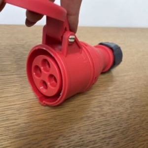 16A 4 Pin 3PE 400V. 3 Phase. Red Cable Mount Female Socket. IP44