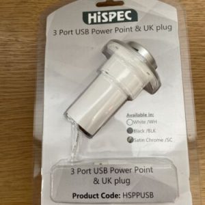 Hispec 3-Port Power Point Desktop USB charger and UK plug Modern Pop-up Work