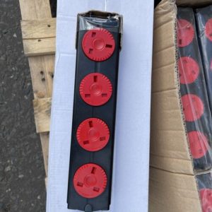 Rotasoc CMD RAC504 4 Gang Non-Fused Socket Module Black/Red. Low Noise