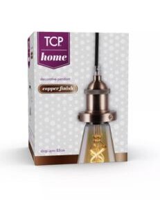 TCP Home Decorative Copper Finish Pendant BNIB Drop Up to 85cm