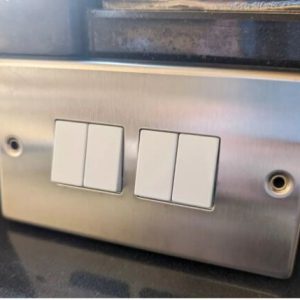 Volex 4g Light Switch Stainless Steel White Inserts