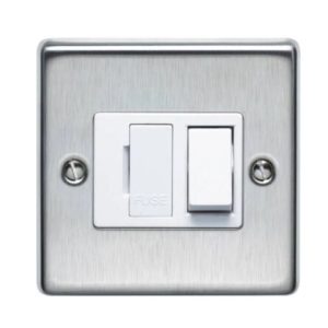 VOLEX 13A Double Pole Switched Fused Connection Unit Stainless Steel Finish