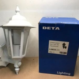 DETA L2833 6 Panel Polycarbonate Lantern with PIR IP44 WHITE (21)
