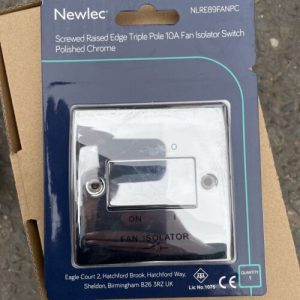 Newlec Polished Chrome Fan Isolator Switch