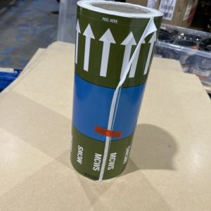 Full Roll Pipe Identification ID Tape UK- Mains Cold Water Service  FLOW